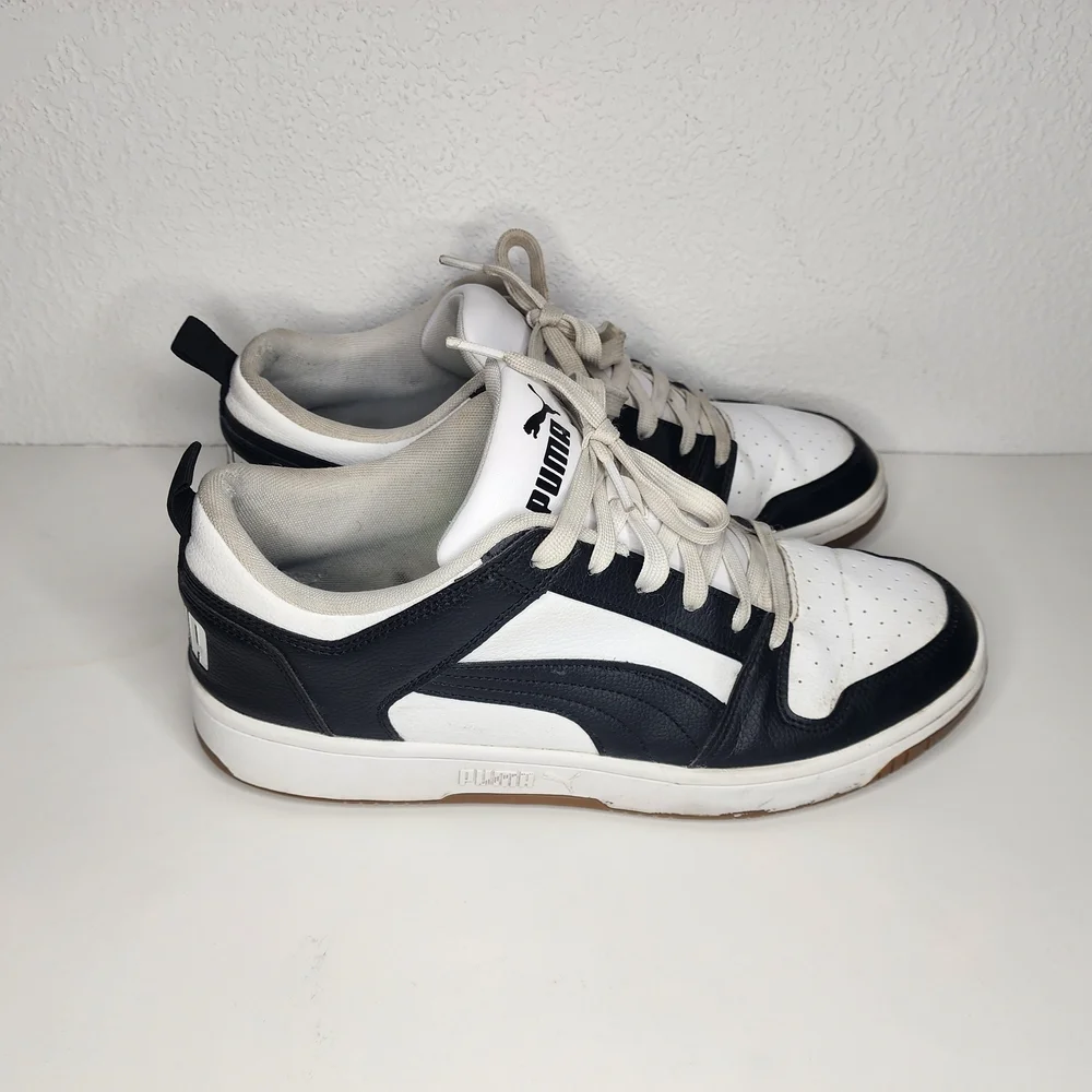 PUMA Rebound LayUp SL Low White Black Mens Sz 11.5 Athletic Shoes Sneakers - Picture 4 of 12